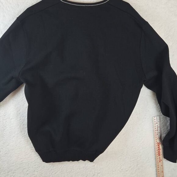 Vintage St. Croix Knits Men's V-neck Wool Blend Pullover Sweater Black XL - Picture 6 of 6
